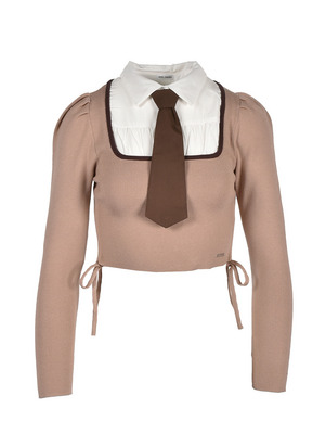 Tie Drawstring Shirt Knit