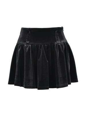 Velvet Gather Mini Skirt