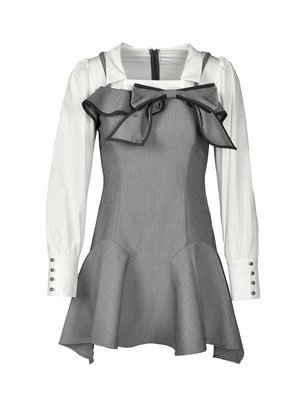 Ribbon Fit Tiered Sweat Onepiece リリーエミュリ Rilly emulie （リリーエミュリ）公式通販サイト