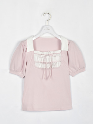 ダブルリボンリブトップス