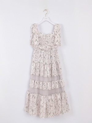 バストギャザーリボンキャミワンピース