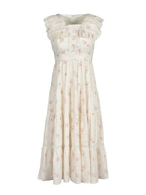 Big Collar Tiered Flower Onepiece