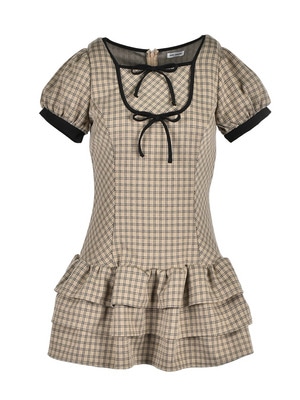 Ribbon Fit Tiered Sweat Onepiece